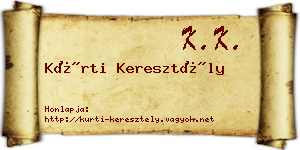 Kürti Keresztély névjegykártya